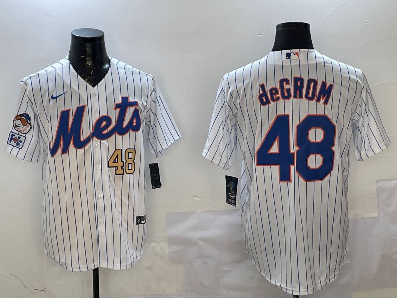 Men New York Mets #48 Degrom White Stripe Game 2025 Nike MLB Jersey style 3->chicago cubs->MLB Jersey